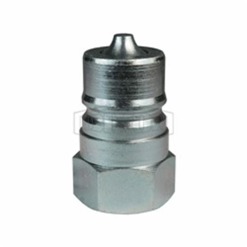 Interchange Female Plug, Series: DQC K, 2-11 Nominal, Female BSPP, 3 Inch Hex, 4.13 Inch Length, 1450 psi, -40 to 250 °F, Steel, Polished Chrome, 3.46 Inch Outside Diameter