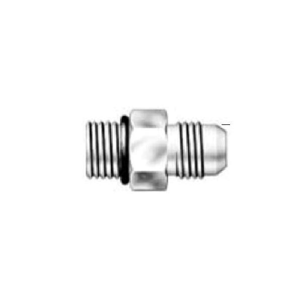 Hydraulic Flange Adapter, SAE to SAE, Series: G60, 5/16-24 x 7/16-20 Nominal, Male O-Ring Boss x Male 37° JIC Flare End Style, 6000 PSI Pressure, Steel