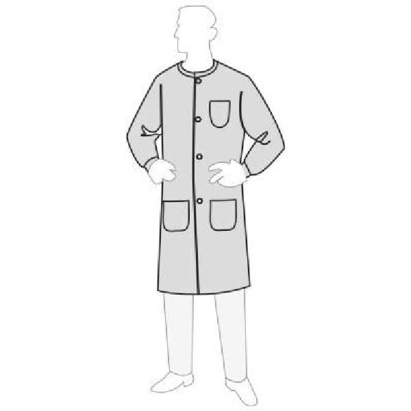 Lab Coat, Durable, XL Size, White, SpunBonded Polypropylene/MeltBlown Polypropylene, Snap Front Closure, 3 Pockets, Resists: Non-Hazardous Particulate