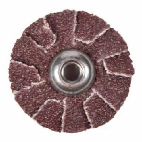 Coated Abrasive Disc, Overlap Quick-Change Slotted, 1 in Diameter Disc, P80 Grit, Coarse Grade, Aluminum Oxide Abrasive, Cotton Backing, X-Weight Backing Weight, #8-32W Eyelet, 2 Layers