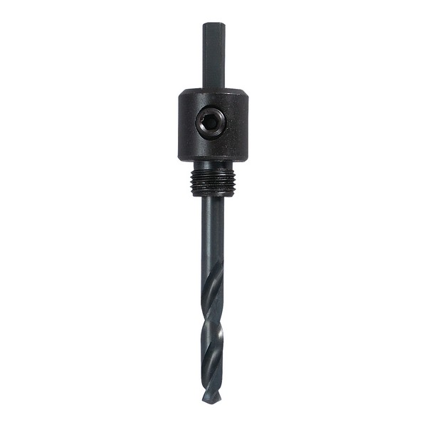 Hole Saw Arbor, Standard, 3-Sided Shank, 1/4 in Shank, 9/16 to 1-3/16 in Hole Saw Diameter, 1/4 in Pilot Drill Size, 5 in Overall Length, Steel Cutting Edge, Steel