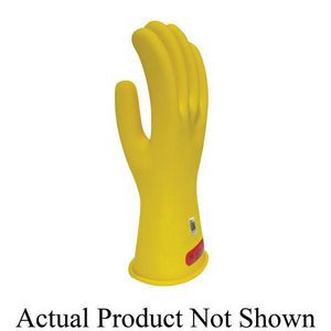 Voltage Gloves, Series: GC0Y, SZ 11 Size, Rubber Palm, Rubber, Yellow, ASTM Class: Class 0, 1000 VAC, 1500 VDC Maximum Use