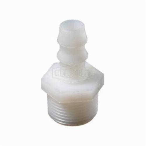 Push-On Insert, Series: Tuff-Lite™, Fitting/Connector Type: Adapter, 1/4 x 3/8 Inch Nominal, MNPT x Hose Shank End Style, 15/32 Inch Hex, 1-25/32 Inch Length, Nylon, White, Domestic
