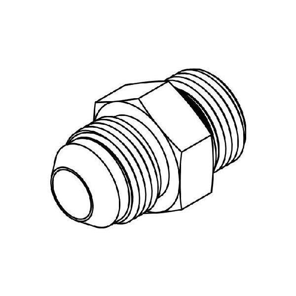 Hydraulic Adapter, 9/16-18 Inch Male JIC, 9/16-18 Inch Male O-Ring, Steel