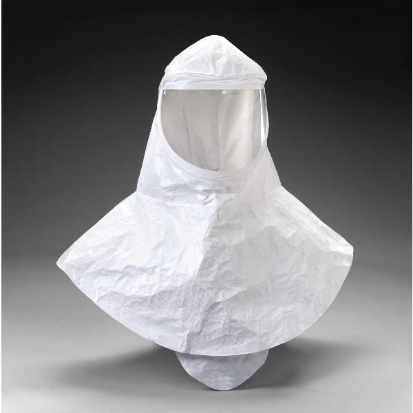 Respirator Hood, Standard, Series: H Series, Standard Size, Clear Lens, For Use With: 3M Belt Mounted Powered Air Purifying Respirators, Polyethylene Fabric, White