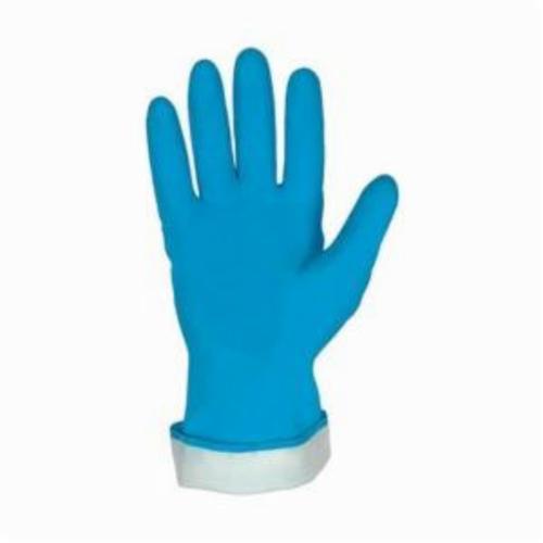 Chemical-Resistant Gloves, Industrial Grade, Series: 5290B, S, Latex Palm, Latex, Blue, Z-Pattern, Paired Hand, Standard Finger/Straight Thumb/Z-Pattern Grip, Flock, Straight Cuff, Support Type: Unsupported, Latex, 13 in Length, 18 mil Thickness, Res