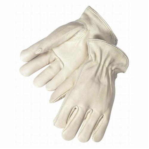 Glove, General Purpose, Series: 6118, Work Glove, Cowhide Leather, Beige, Keystone Thumb Style, Unlined Lining, Shirred Elastic Closure