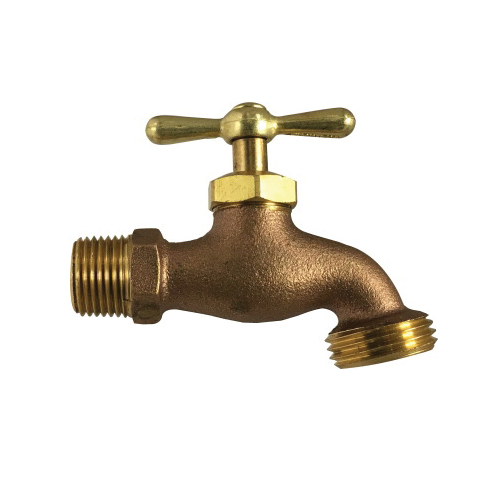 Hose Bibb, 1/2 x 3/4 Inch Nominal, MIP x GHT End Style, Import