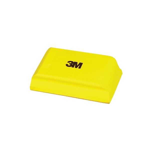 Sanding Block, 2-5/8 Inch Overall Width, 5-1/2 Inch Overall Length, Hook and Loop Attachment, 1-1/2 Inch Overall Thickness, Yellow