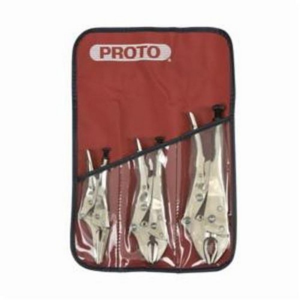 Plier Set, Locking Pliers, 3 Piece, Specifications Met: ASME Specified, Nickel Polished Chrome