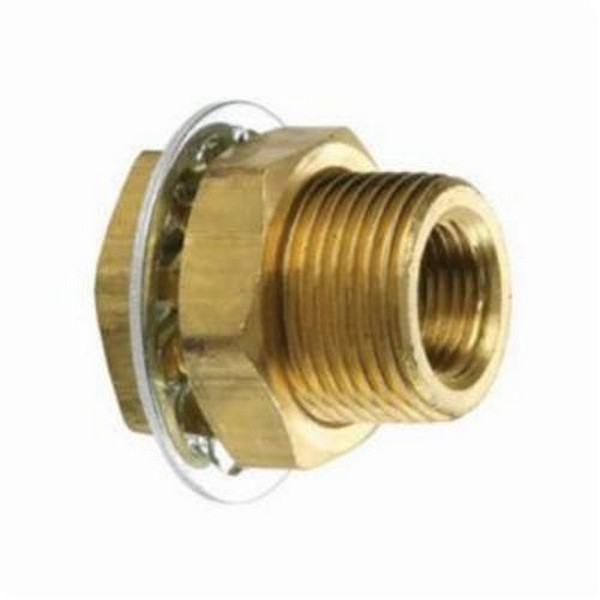 Bulkhead Anchor Coupling, Fitting/Connector Type: Adapter, 1/4 Inch x 3/4-16 Nominal, FNPT x MUNS, 1 Inch Hex, 0.94 Inch Length, 1000 psi, -65 to 250 °F, Brass, Domestic
