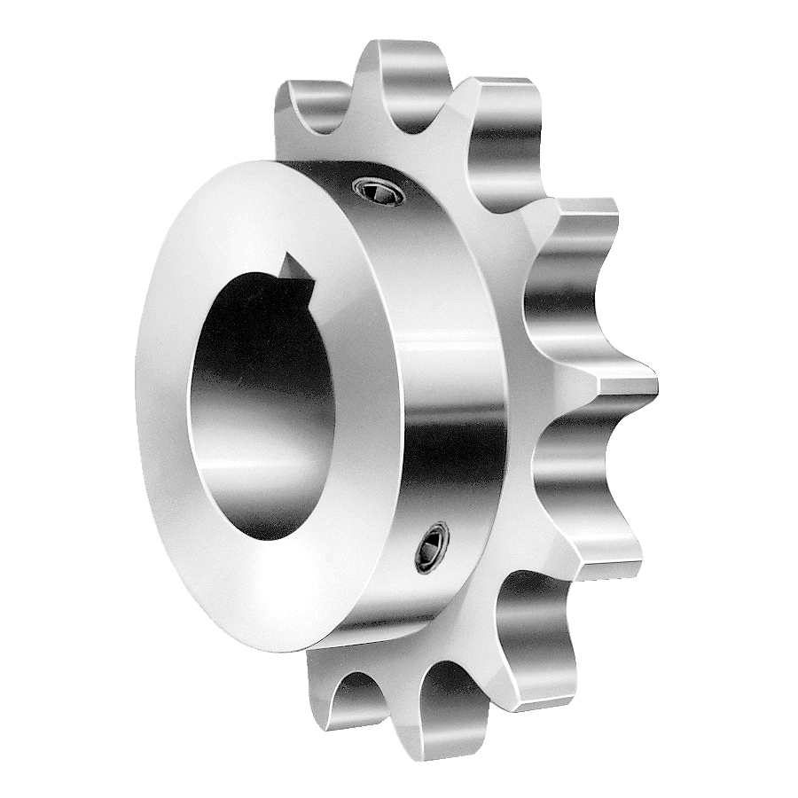 Roller Chain Sprocket, Type B Single Strand, 1-1/8 in Bore Dia, 3.517 in Outside Dia, #50 Chain, 16 Teeth, 5/8 in Pitch, 3.204 in, Stainless Steel