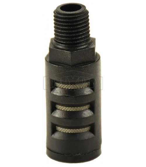 Economy Pneumatic Muffler, Quiet Flow, 1/4 in Port, 150 psi Pressure, 35 to 120 °F, 2-15/64 in Overall Length