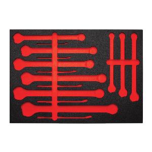 Foam Tray, For Use With: J1200F-T500 Tool Set and 15-Piece 12-Point Full Polish Combination Wrench Set, Polyethylene Foam, Black/Red, 23 in W x 16 in D x 1-1/4 in H Dimensions
