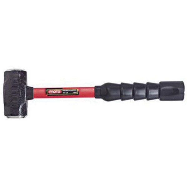 Sledge Hammer, Heavy Duty, 16 in Overall Length, Double Face, 2 in Diameter Face, 4 lb Head, Forged Steel Head, 5 in Head Length, Non-Slip/Cushion Grip Handle, Fiberglass Handle, Cushioned Non-Slip Grip