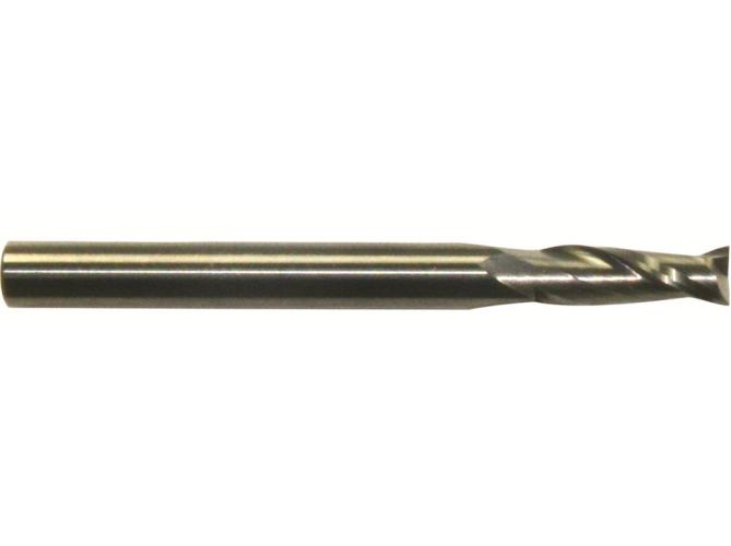 End Mill, Series: BMCE-2, 0.008 in Diameter Cutter, 1.5 in Overall Length, 0.024 in Length of Cut, 2 Flutes, Spiral Flute, 0.125 in Shank Diameter, Right Hand Cutting Direction, Straight Shank, Carbide, Uncoated