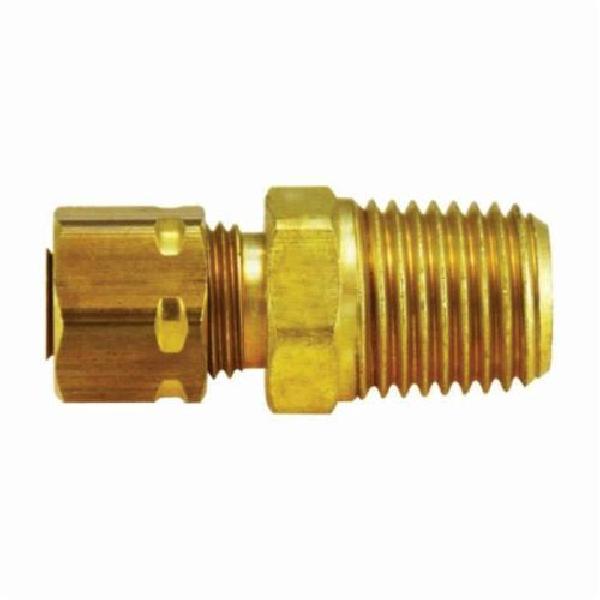 Tube Adapter, Adapter, 3/8 x 1/2 Inch Nominal, Compression x MNPTF, 200 psi, -65 to 250 °F, Brass