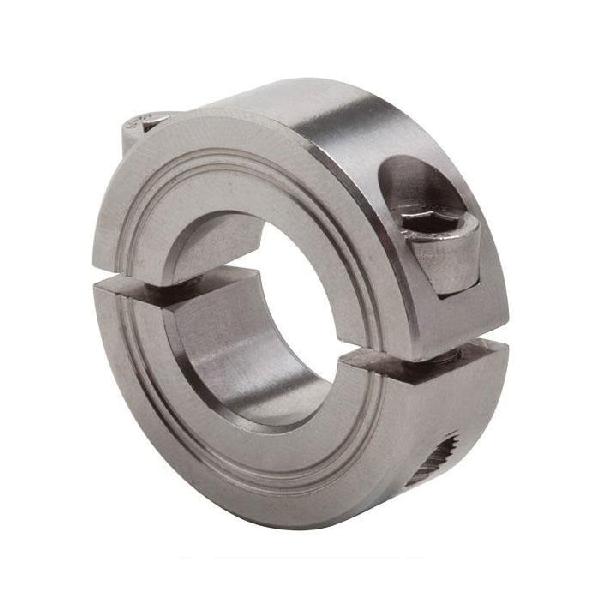 Clamping Collar, Series: GM2C, 2-Piece Split Construction, 55 mm ID, 82 mm OD, 19 mm Width, Hex Socket Cap Screw Screw Style, M8x25 Screw, Stainless Steel, Plain