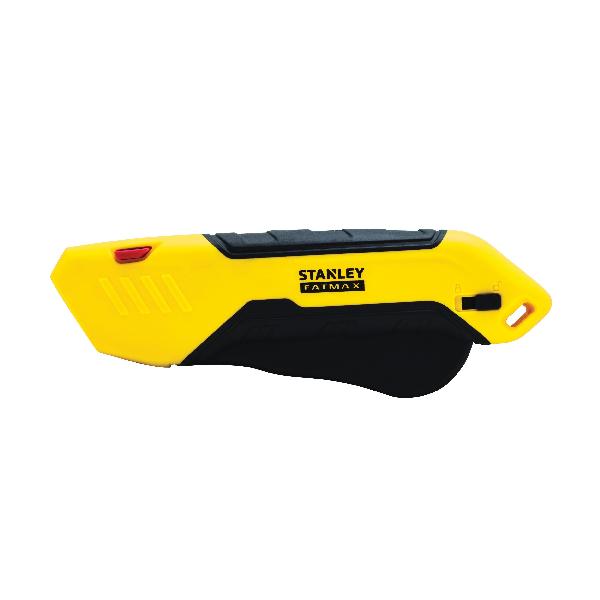 Safety Knife, Auto-Retract Retractable Squeeze, 2.203 in Blade Length, Round Point Blade, Metal Blade, Quick/Pushbutton Blade Change Method, Blades Included: 1, 7/64 in Thickness, Bi-Material Grip/Slip-Resistant Handle, 6.2 in Handle, Thermoplastic E