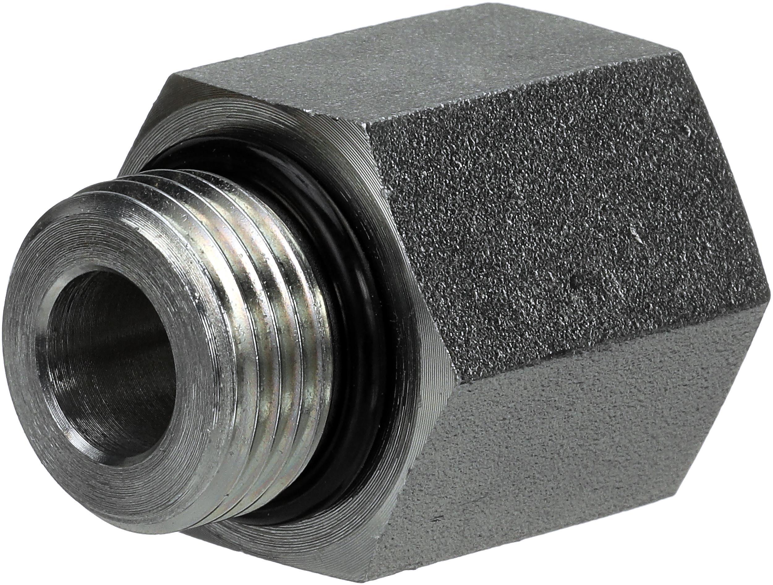 Hydraulic Adapter, SAE to SAE, Series: G60, 7/16-20 x 9/16-18 Nominal, Male O-Ring Boss x Female O-Ring Boss End Style, Steel, Import