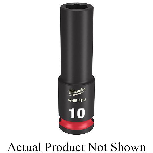 Socket, Impact Rated: Yes, Measurement System: Metric, Hex Drive, 3/8 in Drive, Deep Socket, 24 mm Socket, 2.56 in Overall Length, 6 Points, Forged Steel, Black