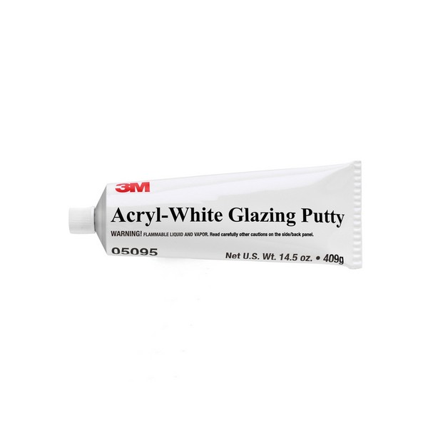 Acrylic Glazing Putty, 1-Component, Tube Container, 14.5 oz Container, Talc, Acrylic Co-Polymer, Toluene, Xylene Base