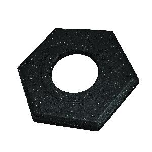 Trim Line Base, Hex, For Use With: Grip N Go™ Channelizer Cones, Specifications: 20 in L x 17 in W x 2 in H, 16 lb, Recycled Rubber, Black