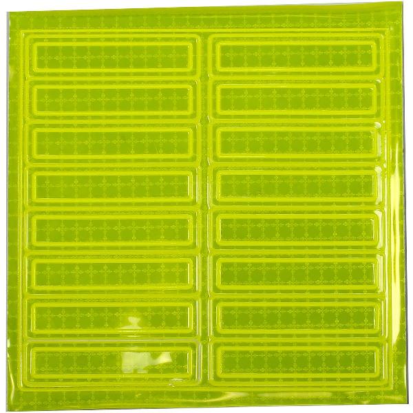 Reflective Kit, Universal, 4 in Length, 1 in Width, Legend: Custom, Yellow Legend/Background, For Use With: Hard Hat
