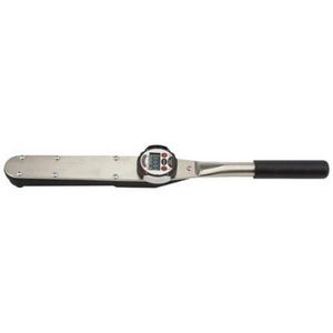 Electronic Dial Torque Wrench, 1/2 in Drive, 10 to 100 ft-lb Torque, Fixed Head, Graduations: 1 in-lb, 22 in Overall Length, CW/CCW Rotation, +/-1 % Accuracy, Setting: Peak Hold/Track, LCD Display, Yellow/Green/Red Light/Audible Buzzer Indicator, 9 V