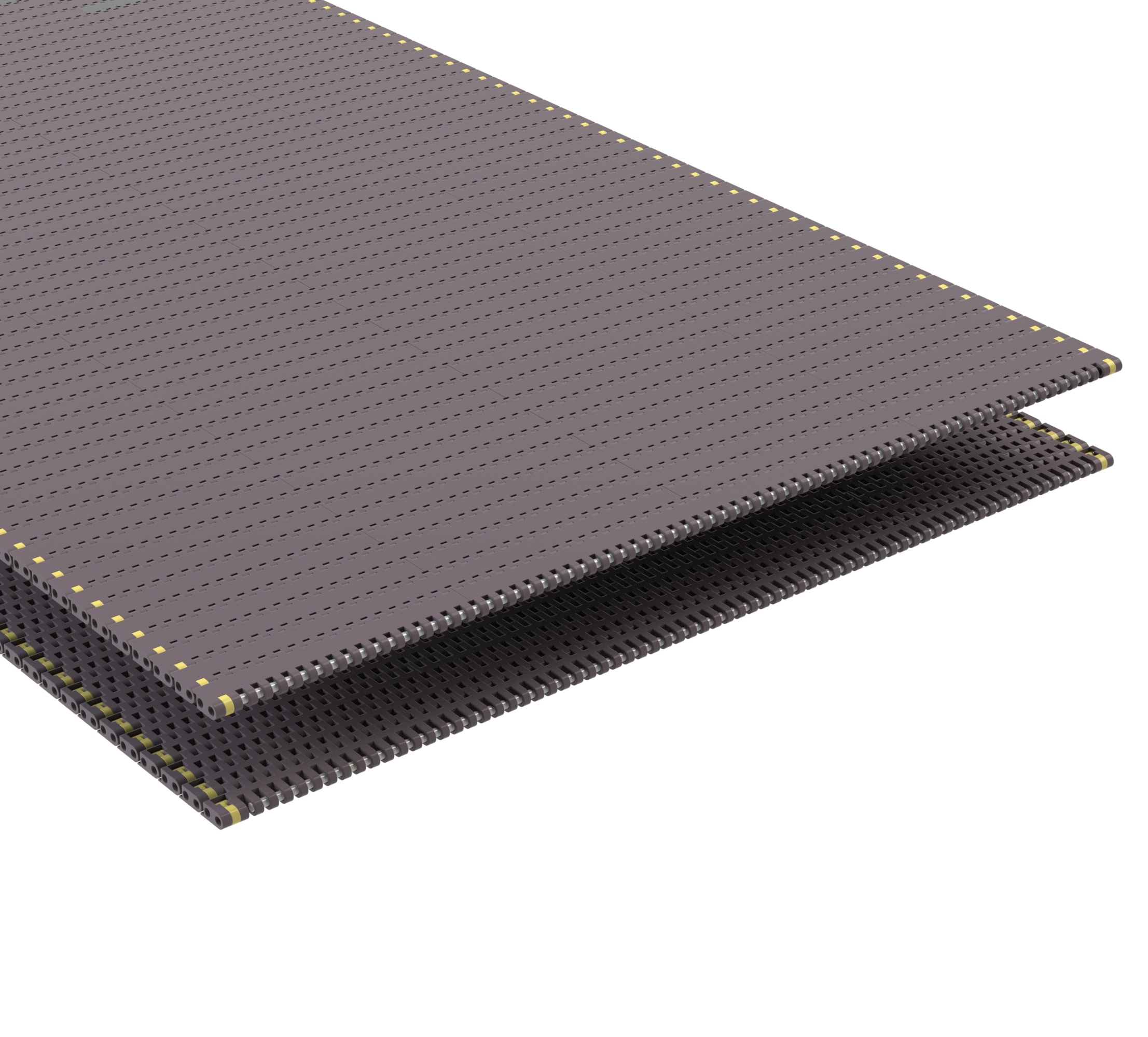Conveyor Chain, Straight Running, Series: 8500, 3/4 in Pitch, 30 in Plate Width, 0.34 in Plate Thickness, 1 in Minimum Back-Flex Radius, 2000 ft-lb Tensile Strength, Acetal, Brown