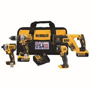 Cordless Combo Kit, 20 VDC, Lithium-Ion Battery, 5 Ah Battery, 8 Piece