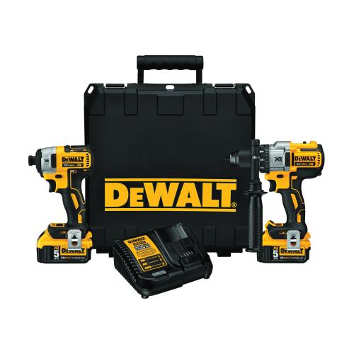 Cordless Hammer Drill and Impact Driver Kit, 2-Tool Brushless Premium, Tool/Kit: Kit, Hammer Drill/Driver, Impact Driver and Reciprocating Saw, 20 V, Lithium-Ion, 5 Ah Battery, Box Package
