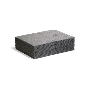 Absorbent Mat Pad, Heavyweight, 20 in Length, 15 in Width, 28.16 oz Absorption Capacity, Fluids Absorbed: Coolants/Oils/Solvents/Water, Polypropylene, Gray