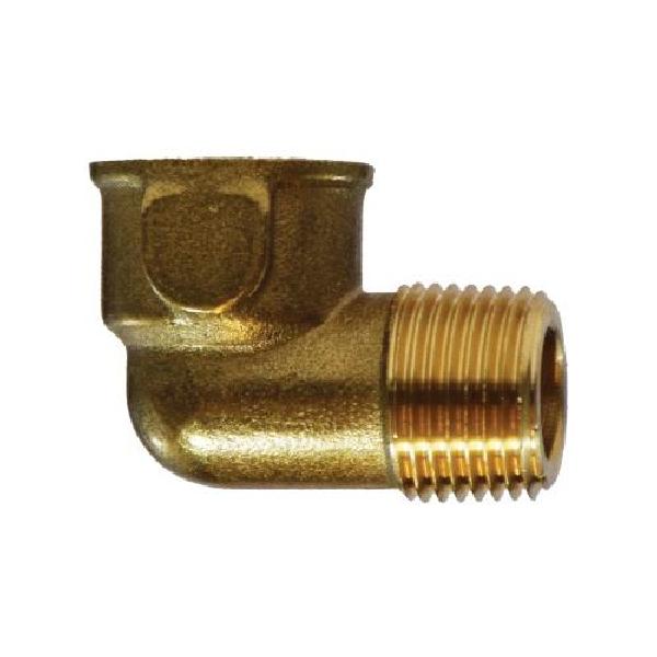 Street Elbow, Fitting/Connector Type: 90° Elbow, 1/2 Inch Nominal, MNPT x FNPT, 1200 psi, Forged, Brass, -65 to 250 °F, 0.96 x 1.43 Inch, Import