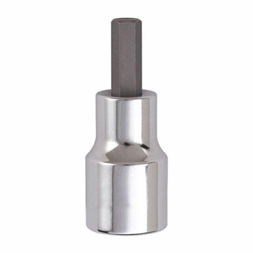 Socket Driver Bit, Standard Length, Measurement System: Metric, 3/8 in Drive, Hex Bit, 4 mm Bit, 5/8 in Bit Length, 1-51/64 in Overall Length, Heat Treated Alloy Steel, Zinc Phosphate