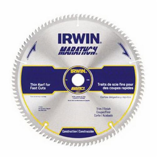 Circular Saw Blade, Miter/Table, Series: Construction Series, 12 in Diameter, 1 in Arbor, ATB Teeth, 100 Teeth, 0.095 in Kerf, Carbide Cutting Edge