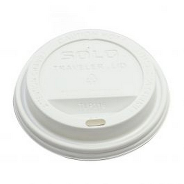 Traveler Drink-Thru Lids, 12 - 24 Ounce Size, White, 100/Pack