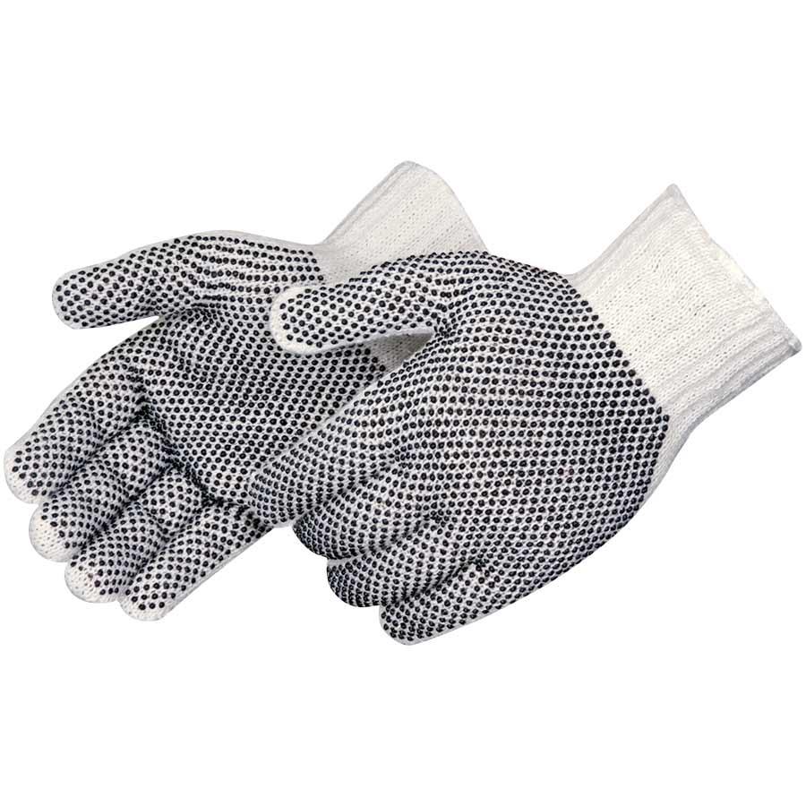 Glove, Series: 4715SP, PVC, Black/White, Reversible Cut Style, Knit Wrist Cuff, Shirred Elastic Closure