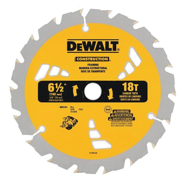 Circular Saw Blade, Portable Small Diameter Thin Kerf, 7-1/4 in Diameter, 0.045 in Thickness, 5/8 in Arbor, ATB Teeth, 18 Teeth, 15° Tooth Angle, 7000 RPM 2-3/8 in Cutting Depth, 0.071 in Kerf, Carbide Cutting Edge, Carbide Blade, Applicable Mater