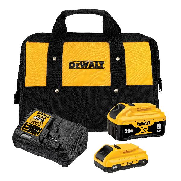 Starter Kit, Bare Tool/Kit: Kit, Lithium-Ion Battery, 4 and 6 Ah Battery, 20 V Charge, For Use With: 12 and 20 V Cordless Batteries