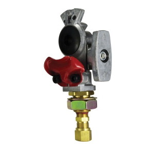 Gladhand, Emergency, Specifications: 1/2 Inch, Black Rubber Seal, Aluminum, Red