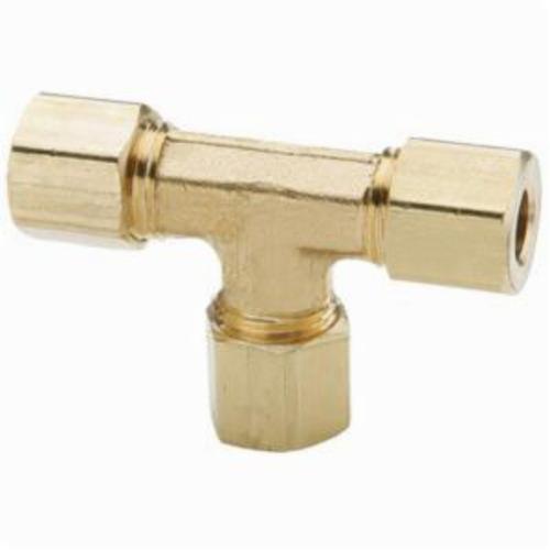 Compression Union Tee, Series: 164C, Fitting/Connector Type: Tee, 1/4 Inch x 7/16-24 Nominal, Tube x Straight, 0.03 Inch Thickness, 300 psi, -65 to 250 °F, Brass, Domestic