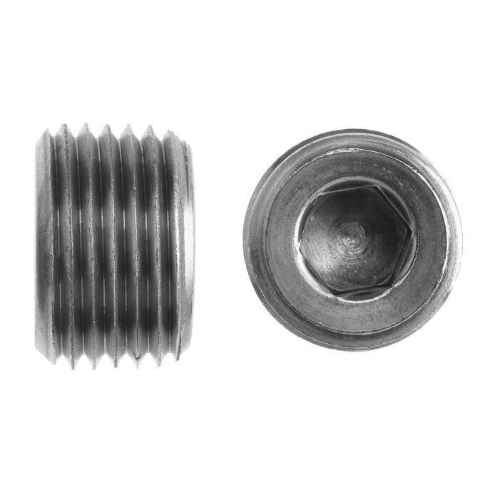 Hydraulic Plug, Hollow, Series: 5406-HP, 1/4 Nominal, 0.250 in Hex, 0.46 in Length, Steel, 0.46 in L Dimensions