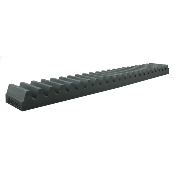Gear Rack, Standard Face, 1 Inch Face Width, 10 Diametral Pitch, 0.9 Inch Pitch Line to Back, 72 Inch Overall Length, 1 Inch Overall Thickness, 20° Pressure Angle, Steel