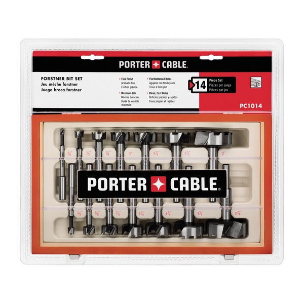 Drill Bits Set, Forstner, Imperial System of Measurement, 1/4 in Minimum Drill Bit Size, 2 in Maximum Drill Bit Size, 14 Piece, Specifications: Hex Shank, Right Hand, For Use With: For Drill Driver, Carbon Steel, Bright