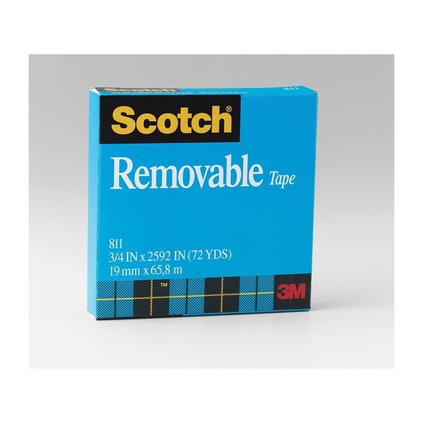 Office Tape, 1-Sided Removable, 2592 Inch Roll Length, 3/4 Inch Width, Transparent, Acrylic Adhesive