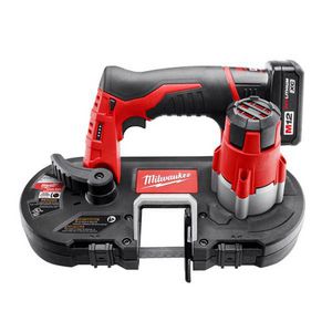 Cordless Band Saw Kit, Sub-Compact, Cutting Capacity: 1-5/8 in, 27 in L x 0.5 in W x 0.02 in THK Blade, 280 sfpm Speed, 1 Speed, 12 VDC, XC™ Lithium-Ion Battery, 3 Ah Battery, Metal/Plastic Housing Material, D-Handle, Black/Gray/Red, 11 in L Dimensio