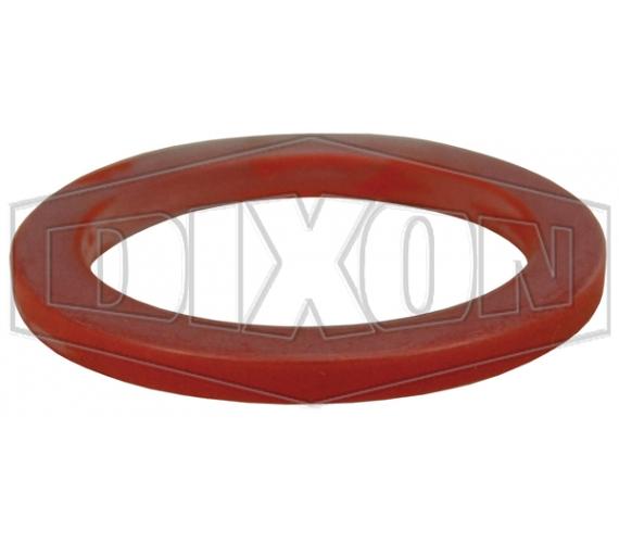 Gasket, 1/2 in Nominal, 125 psi Pressure, PTFE Encapsulated Silicone, Translucent/Red