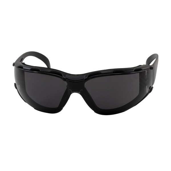 Safety Glasses, Single Lens, Series: Zenon Z12™ Foam 250-01, Universal, Anti-Fog/Anti-Scratch Lens Coating, Gray Lens, Rimless, Black Frame, Polycarbonate Frame, Polycarbonate Lens, 99.99 % UV Protection, Flexible/Thin Temple, ANSI Z87.1+ Specificati