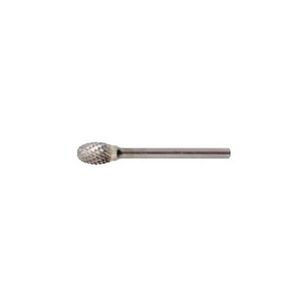 Carbide Burr, Series: BE Series, 3/8 in Diameter Head, 5/8 in Length of Cut, 6-5/8 in Overall Length, Oval (Shape SE) Head Shape, Double Cut, 1/4 in Shank Diameter, Solid Carbide Head, Bright Head Coating, Applicable Materials: Cast Iron, Hig